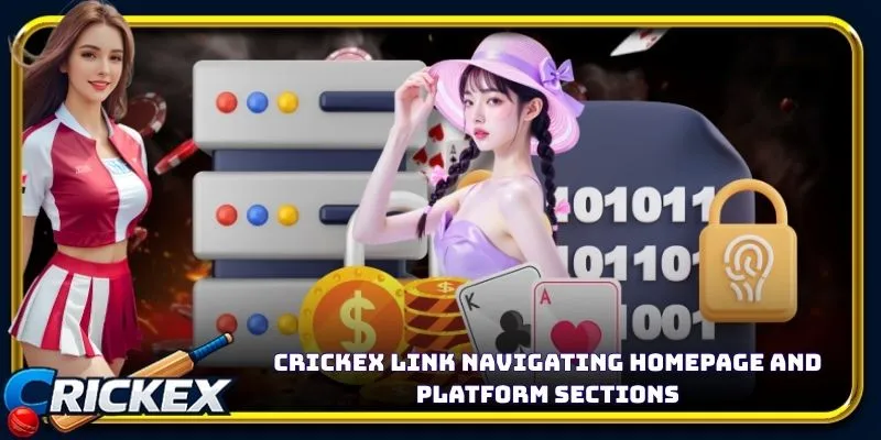 Alt: crickex link navigating homepage and platform sections