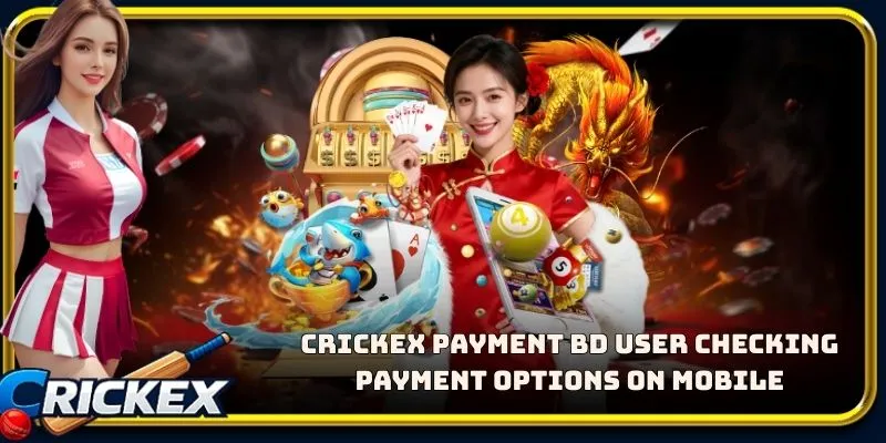 Alt: crickex payment bd user checking payment options on mobile