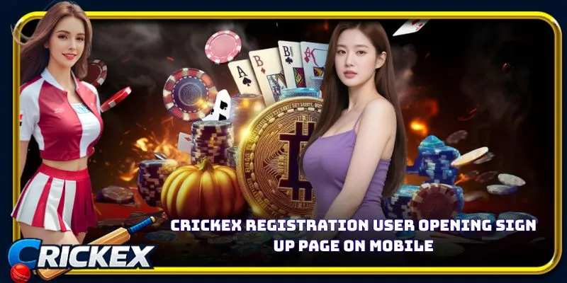 Alt: crickex registration user opening sign up page on mobile