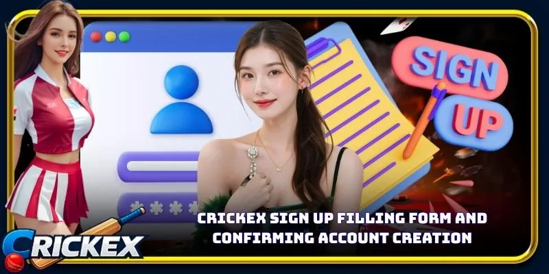 crickex sign up filling form and confirming account creation