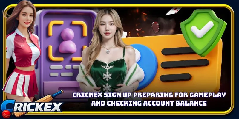 Alt: crickex sign up preparing for gameplay and checking account balance