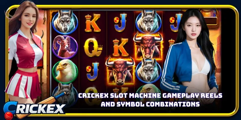 Alt: crickex slot machine gameplay reels and symbol combinations