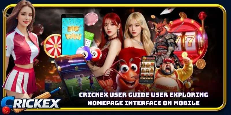 Alt: crickex user guide user exploring homepage interface on mobile